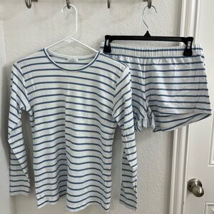 Lake Pajamas Pima Long-Short Weekend Set in Bistro - XS